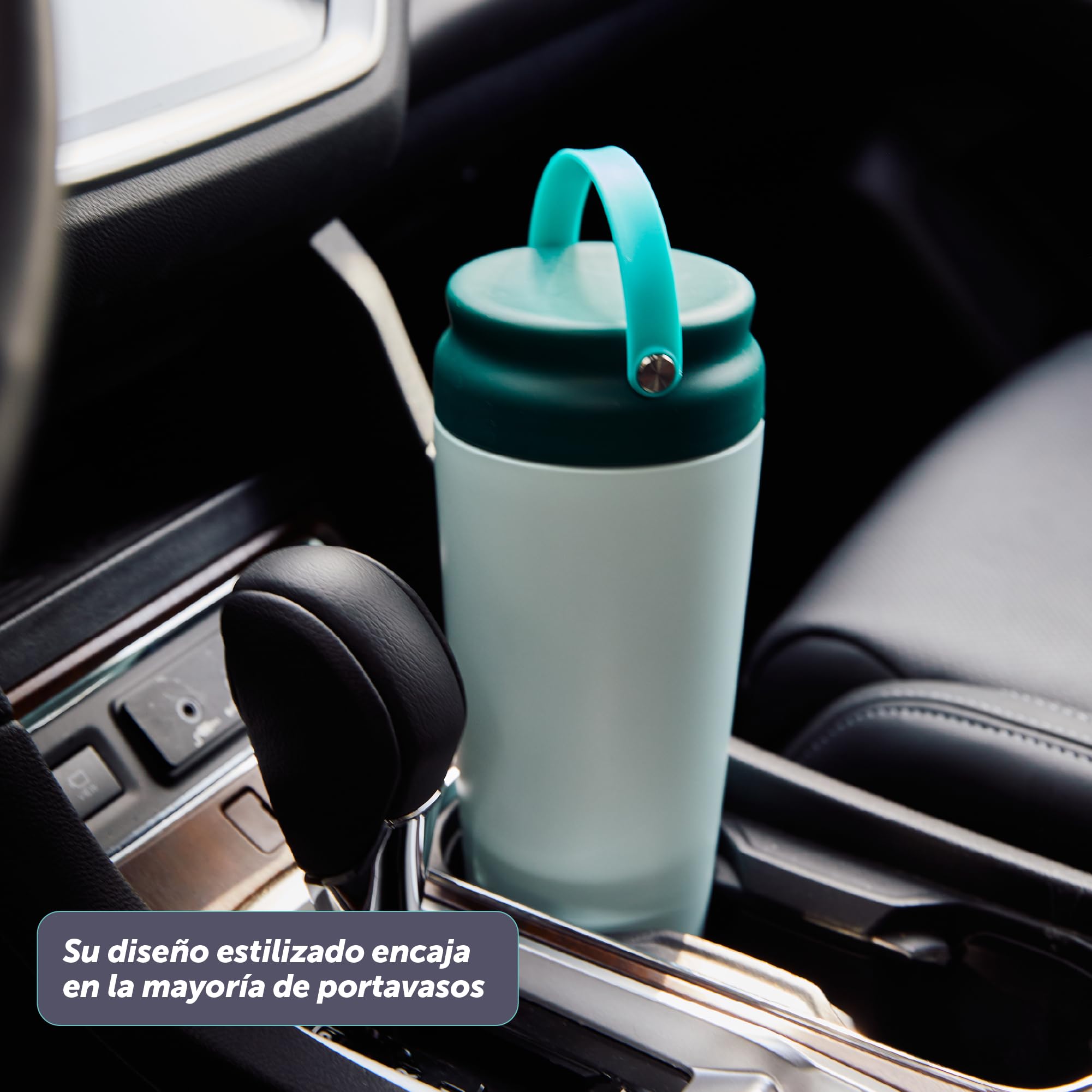 Elvie Termo Leche Materna, 473ml Acero Inoxidable, Conserva Leche Fría 24h, 2 Formas de Enfriar (Pack Hielo o Cubitos), Diseño Higiénico Patentado, Sin BPA.