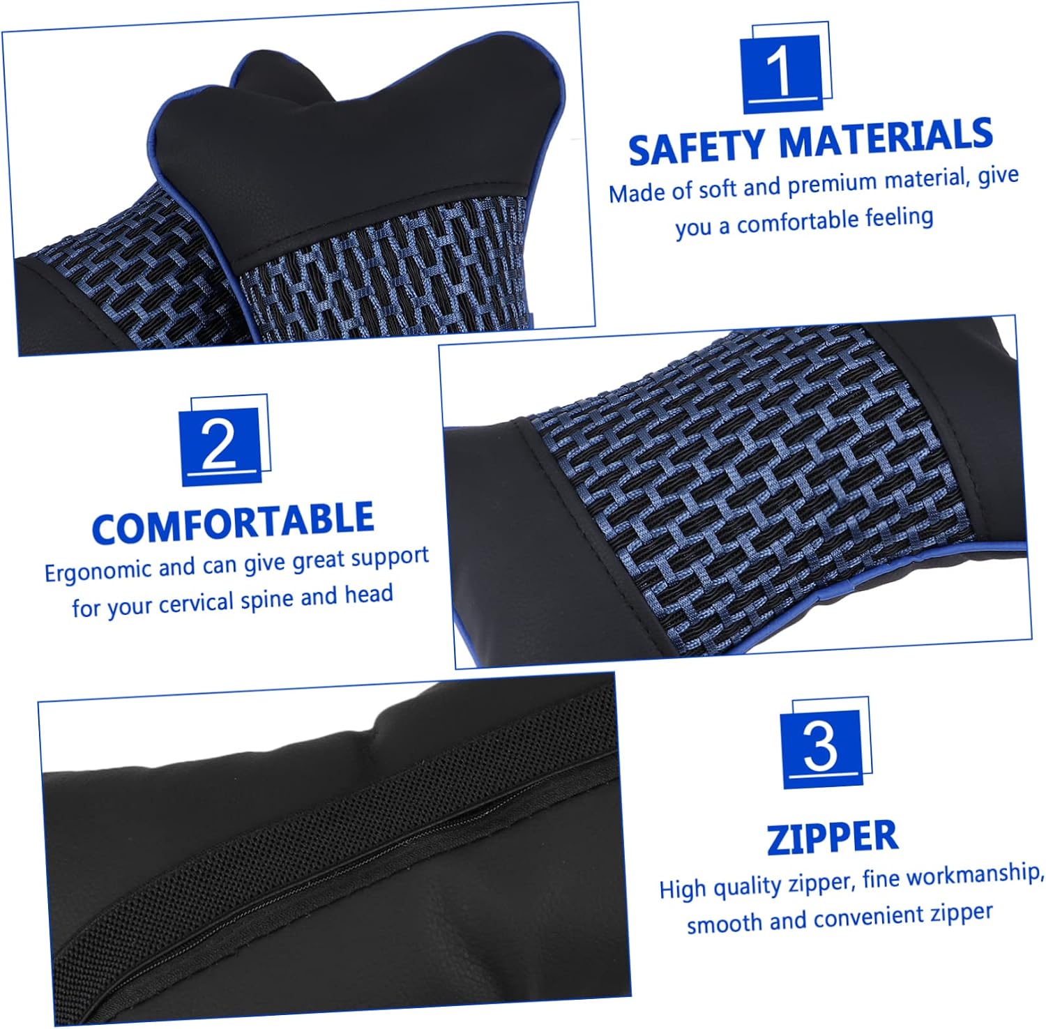 KICHOUSE 1pair Car Neck Support Pillow Ergonomic Neck Rest Cushion for Comfort and Posture Wear-Resistant Material for Car Travel and Daily Use