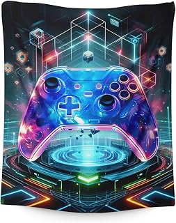 Gamer Gifts - 50x40 Inches Small Gaming Blanket for Kids, Teens - Soft Cozy Blankets for Couch, Travel, Camping - Cool Flannel Throws Gifts for Gamer Room Decor for All Seasons
