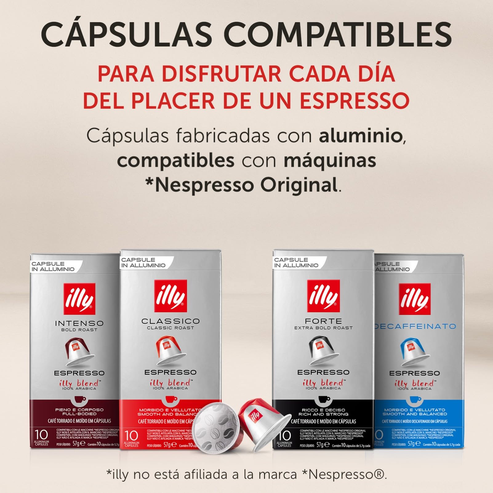 illy, Café en Cápsulas Compatibles INTENSO, 100 Cápsulas en Total