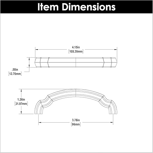 Miniatura 10 de Hickory Hardware Tiradores de gabinete de cocina de núcleo sólido, manijas de gabinete de lujo, accesorios para puertas y cajones de aparador,
