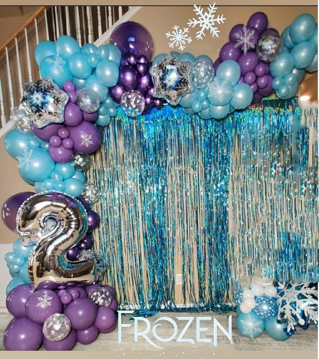 Frozen Balloon Arch Garland Kit, 164Pcs Winter Wonderland Balloon Arch Kit Blue Purple Clear Snowflake Balloons for Winter Wonderland Theme Baby Shower Snow Girl Princess Birthday Decorations - Image 4
