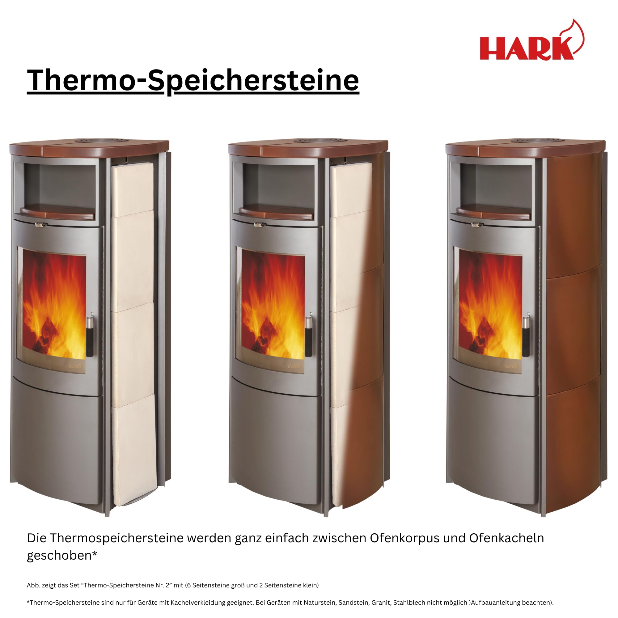 HARK 6x Thermospeichersteine für Kaminöfen
