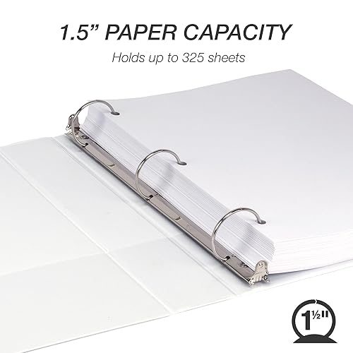 Vista 202 de Samsill (MP128567) - Carpeta de 3 anillos redondos de 2 pulgadas, fabricada en los EE. UU., con cubierta transparente personalizable para insertos