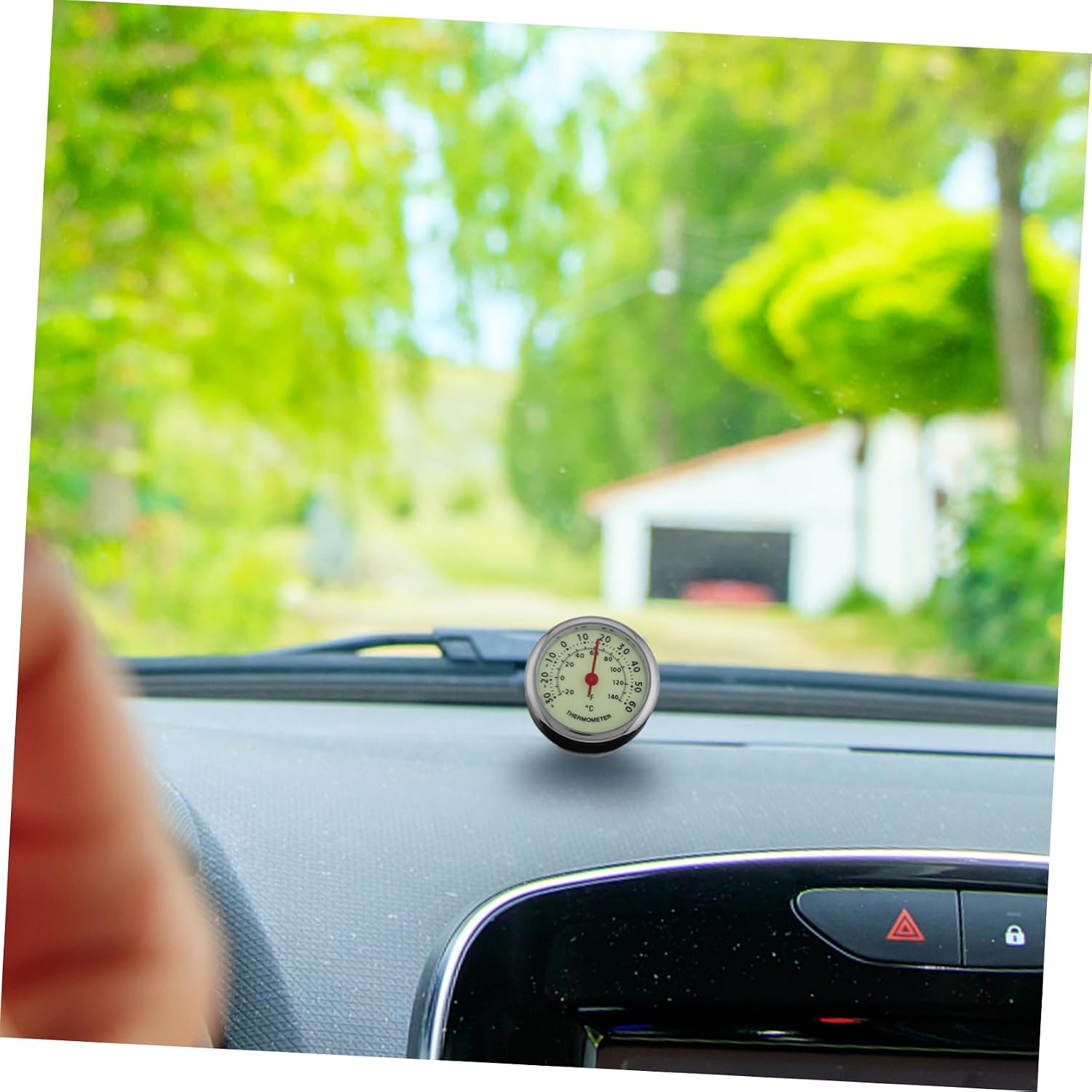 Car Thermometer with Dual Interior and Exterior Temperature Display Luminous Dashboard Gauge for Cars Self Adhesive Compact Window Thermometer for Outdoor Activities and Vehicle