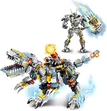 NEWABWN STEM 2 in 1 Indominus Dinosaur Building Kits, Transforming Mech Robot Building Sets for Kids Boys 6-10, Compatible with Dinosaur, Educational Gift Toy for Adults 513 PCS
