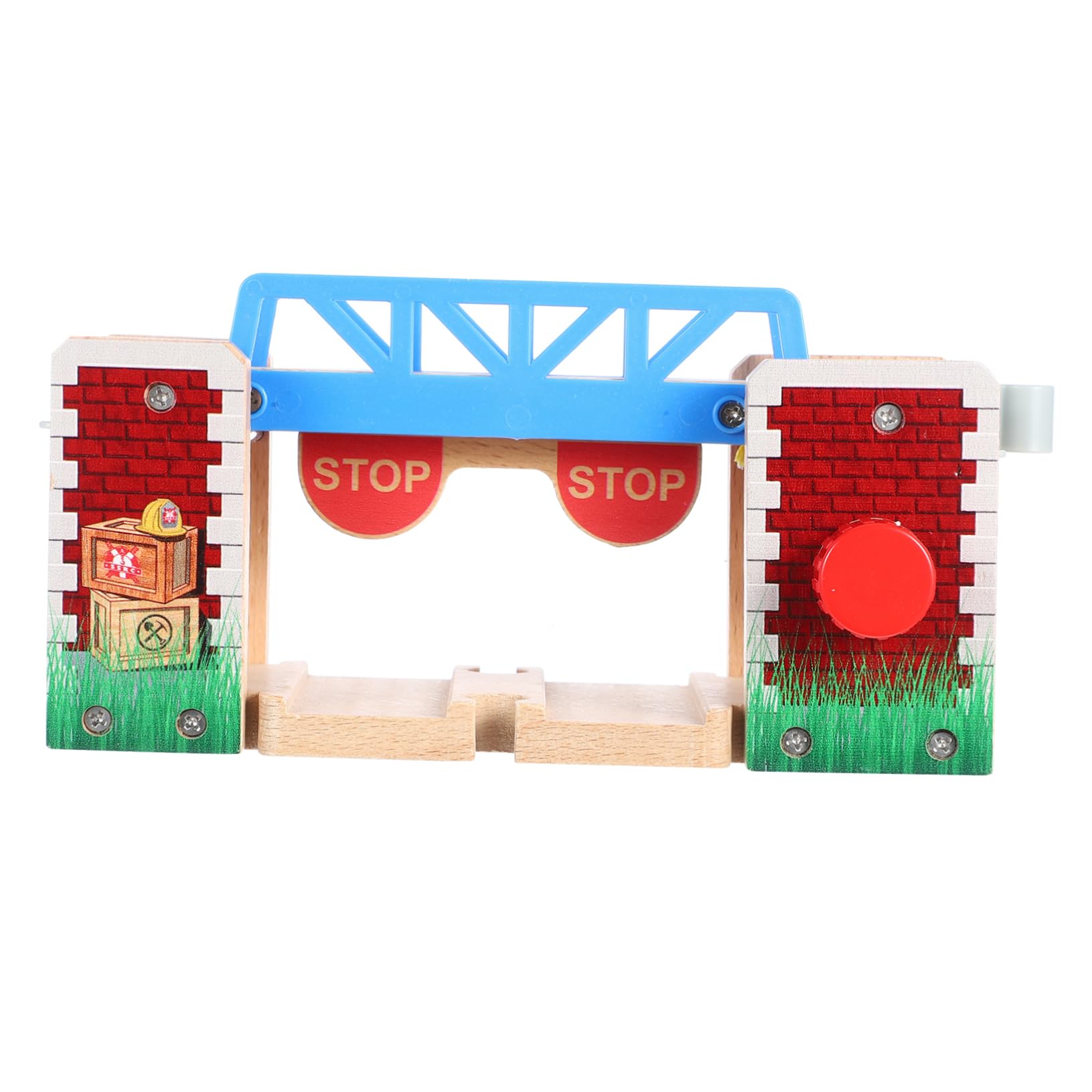 CORHAD Train Tracks Lifting Bridge Wooden Railway Set Train Track Scene for Boys and Girls