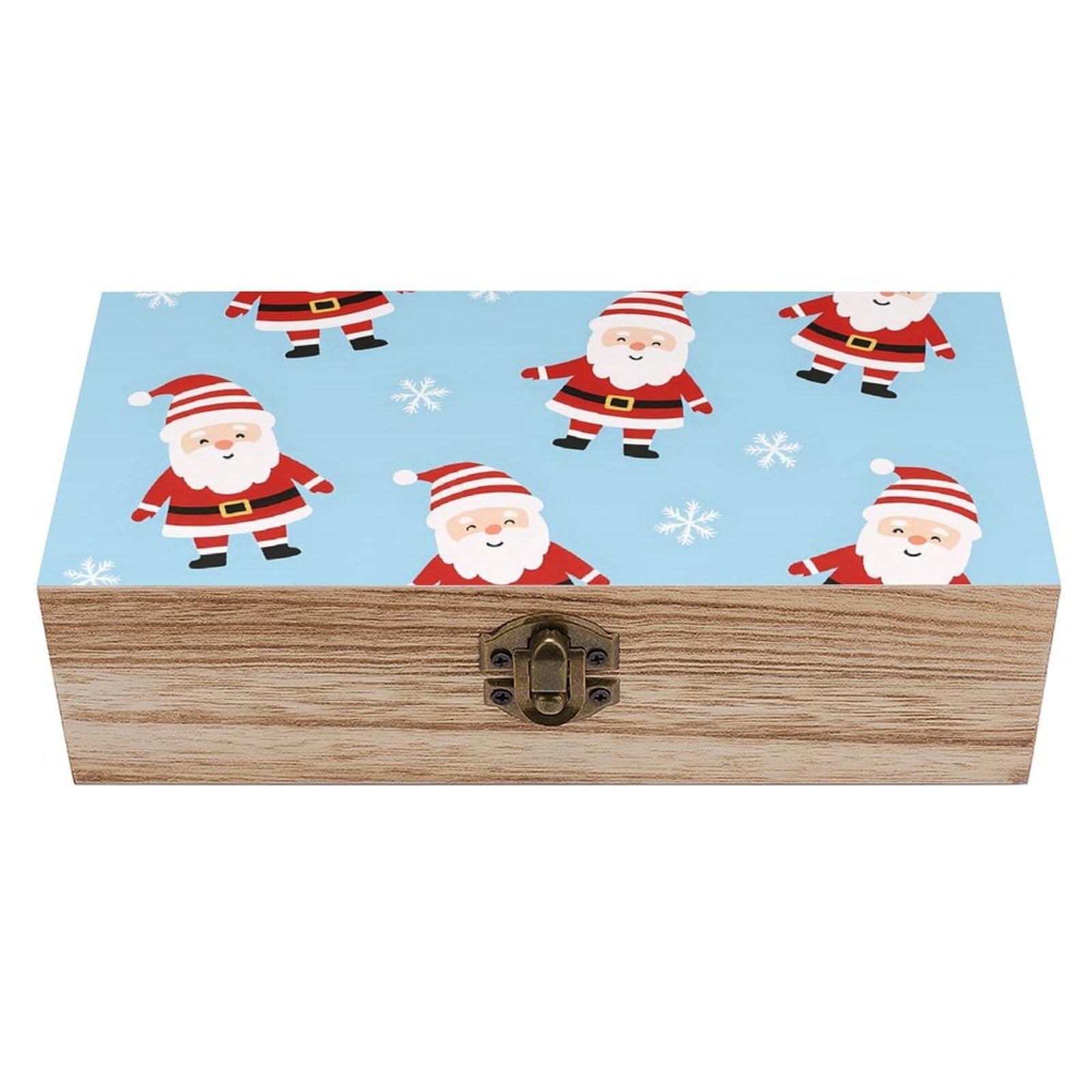Oudrspo Christmas Santa Claus Carrying Gifts(1) Retro Wooden Storage Box Keepsake Jewelry Decorative Art Storages Box Gift Boxs