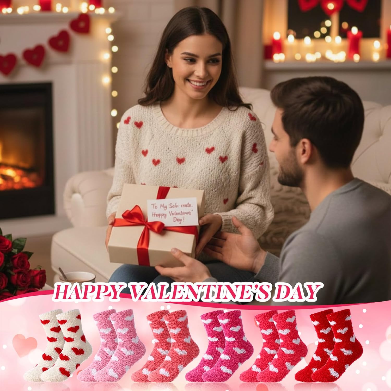 Handepo 60 Pairs Women Fuzzy Socks Bulk Winter Warm Soft Fluffy Crew Sleeping Slipper Socks for Indoor Easter Day Gifts