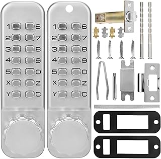 1‑11 Digitals Mechanical Password Door Lock Set, Zinc Alloy Sliding Password Combination Keyless Entry Door Lock