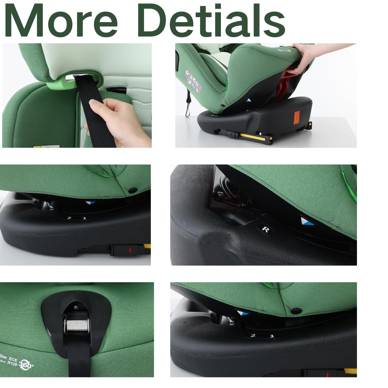 Zkipm Seggiolino auto 0 A 12 Annim, 360° Girevole Seggiolino, ISOFIX + LATCH,Fodera rimovibile e lavabile/Cinture di Sicurezza a 5 Punti/Regolazione Altezza Poggiatesta a 12 Posizioni (0-36 kg)