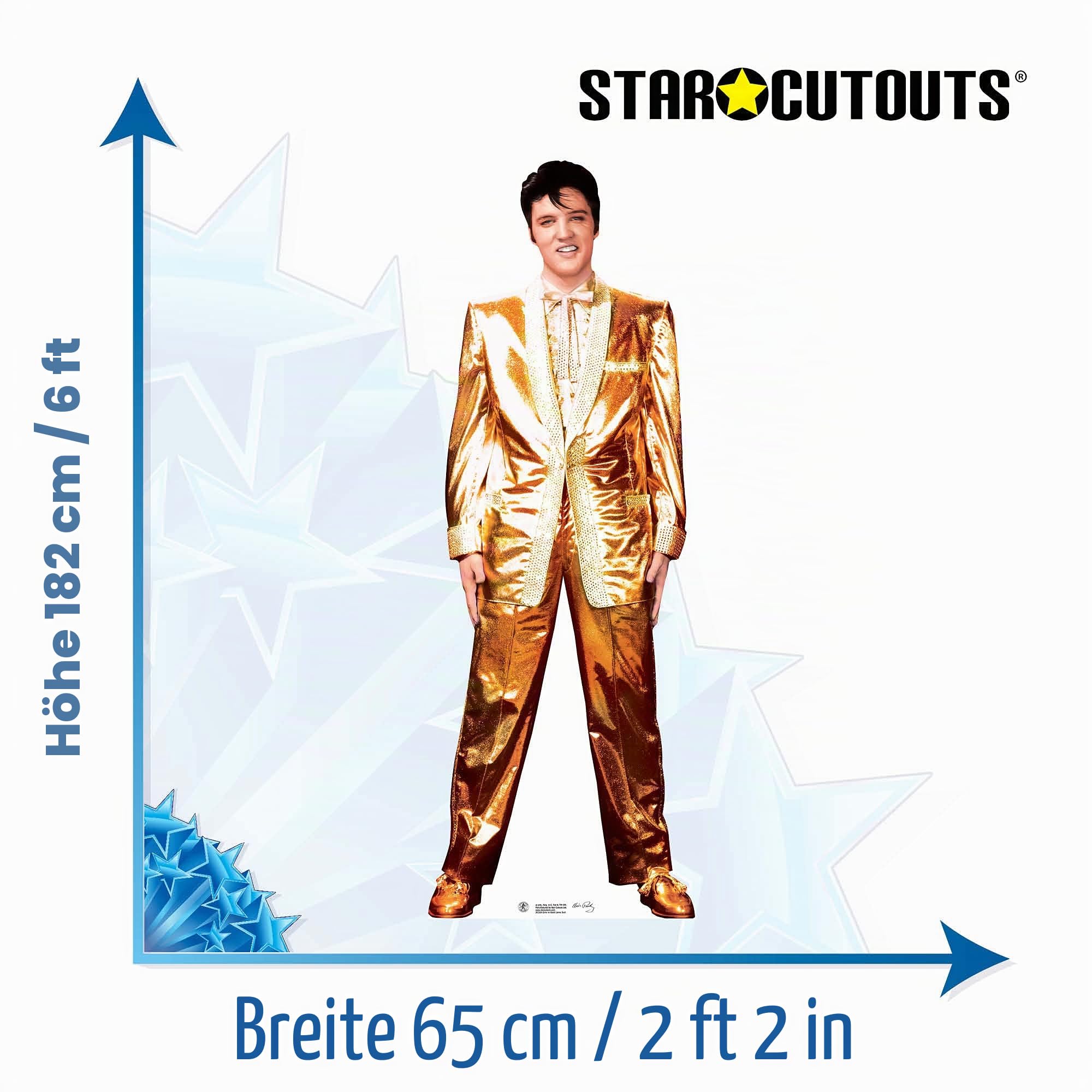 Star Cutouts Pappaufsteller von Elvis Lame Suit (Gold)