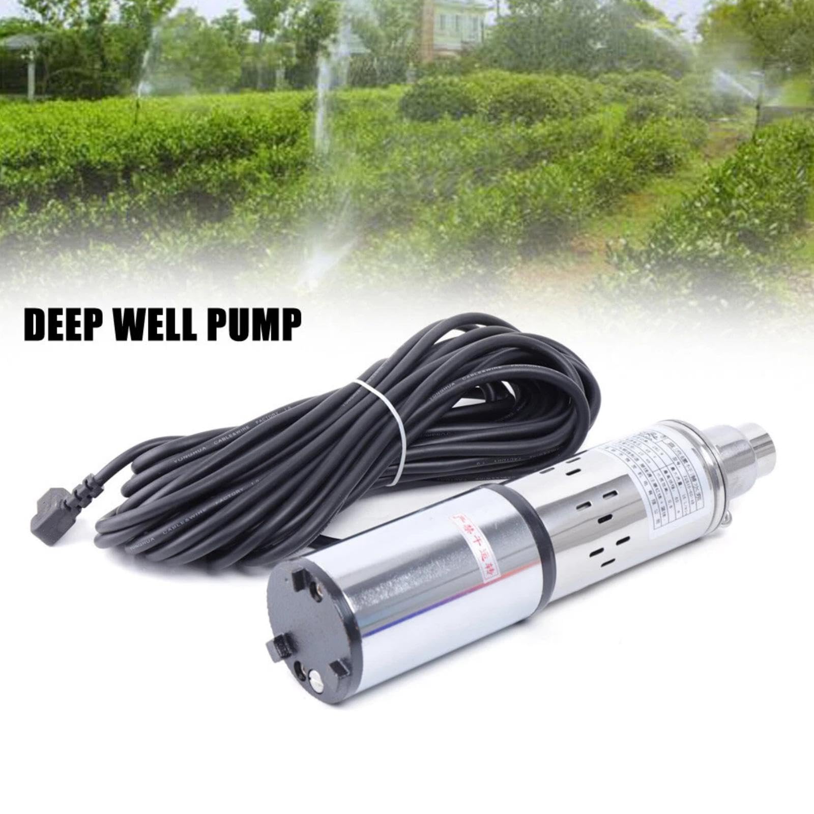 Pompa per fontana profonda, 280 W DC 48 V, pompa sommersa in acciaio inox, pompa sommergibile, pompa solare, per acqua domestica, giardino, stagni