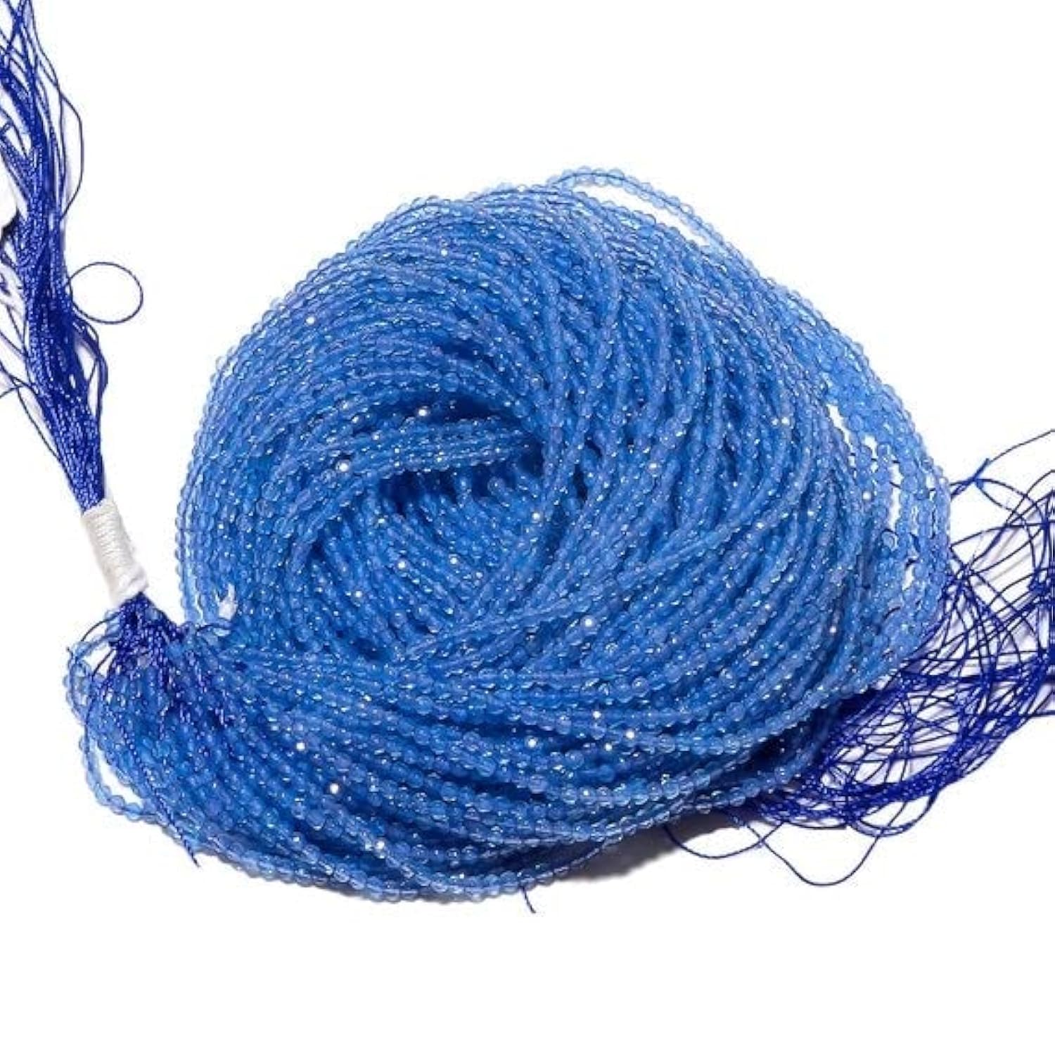 Calcédoine bleue 2mm perles naturelles haut de gamme facettées pour joaillerie