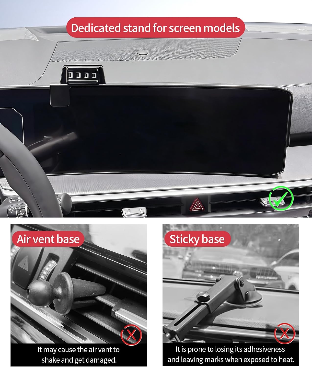 15W Wireless Fast Charger for Kia Sorento/Hybrid 2024-2026 Accessories 12.3 inch Screen Fixed Clip, Interior Decoration Mobile Phone Mount, 360° Rotation, Vehicle-Specific Custom Mount