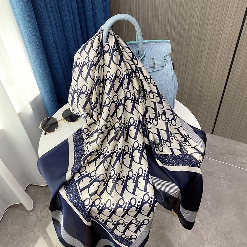 Image of MALINA Women's Polyester Silk Satin Stole Scarf - Soft Lightweight Fashion Wrap, Elegant Floral & Gradient Design, summer stole,Scarf For Women,Premium Stole,Large Size 180x90 cm'