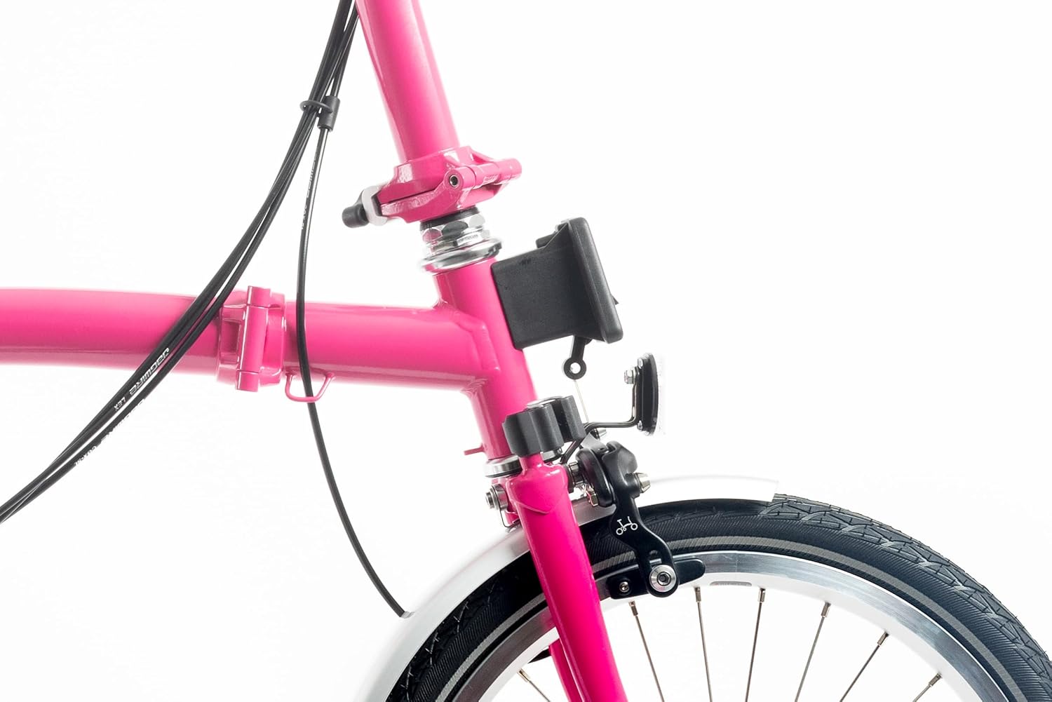 Brompton Folding Commuter Bike C Line 6-Speed (Mid Handlebar, Hot Pink) | Compact, Lightweight Urban Bike for Adults