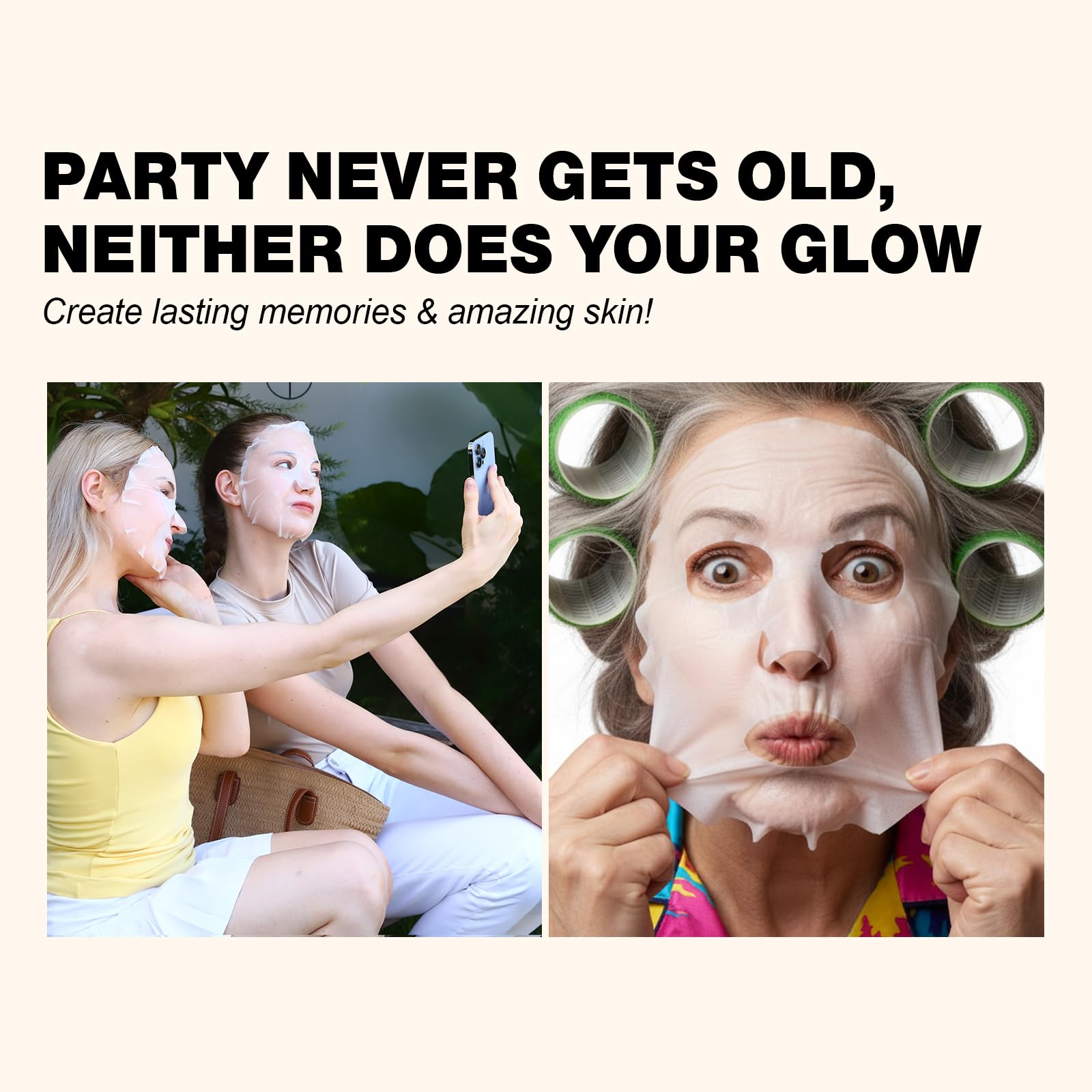 ZealSea Clean Beauty Face Masks Skincare, Minimalism 15 Ingredients Sheet Mask, Deep Hydration Facial Mask for Bouncy & Glowing, Sleepover Spa Party Supplies, Women Teen Girl Gifts Trendy Stuff, 7Pack