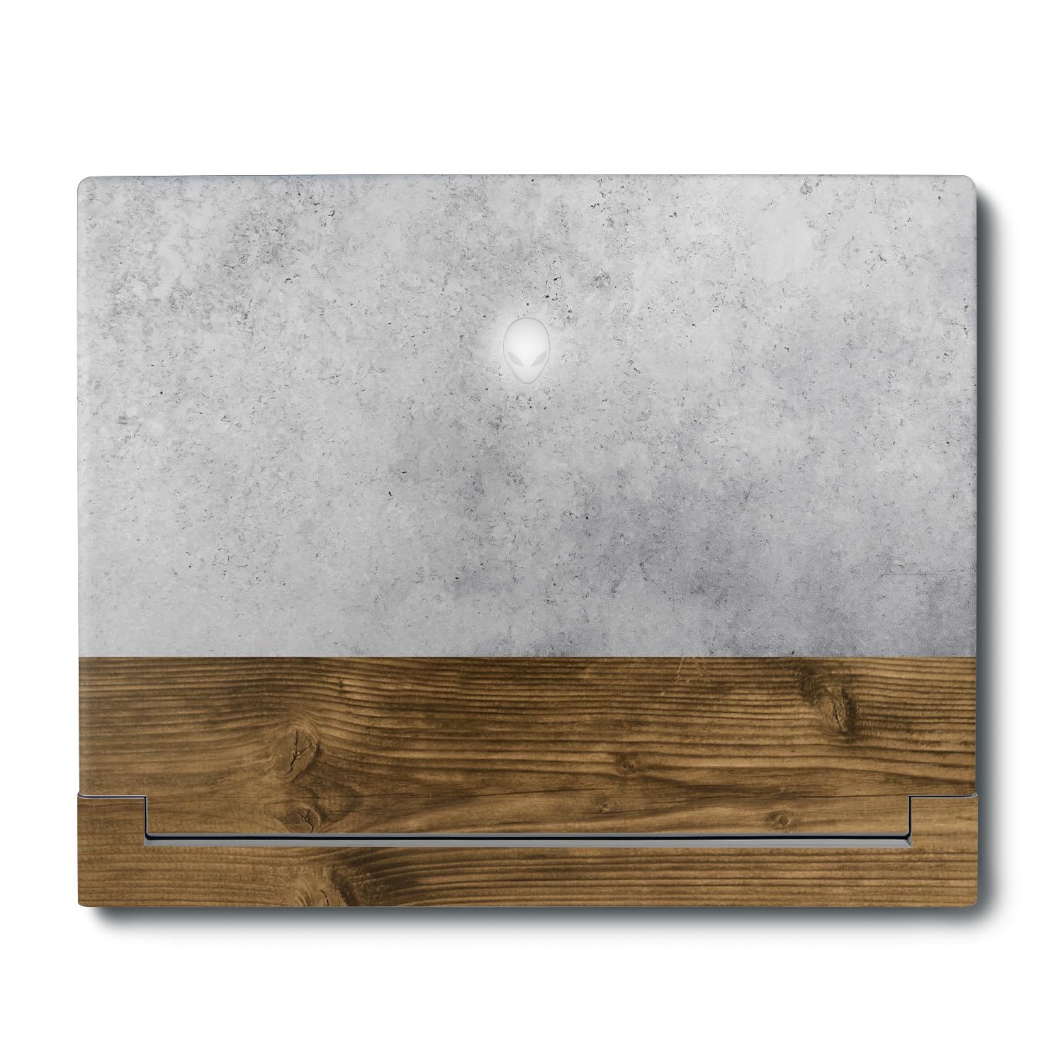 MightySkins Skin Compatible with Alienware X16 R1 (2023) Full Wrap Kit - Concrete Wood | Protective, Durable, and Unique Vinyl Decal wrap Cover | Easy to Apply &amp; Change Styles | Made in The USA