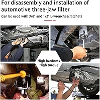 Vista 6 de AUCELI Llave universal para filtro de aceite, herramienta de extracción de filtro de aceite ajustable de 3 mandíbulas, rango de 2 pulgadas a 4-1/4