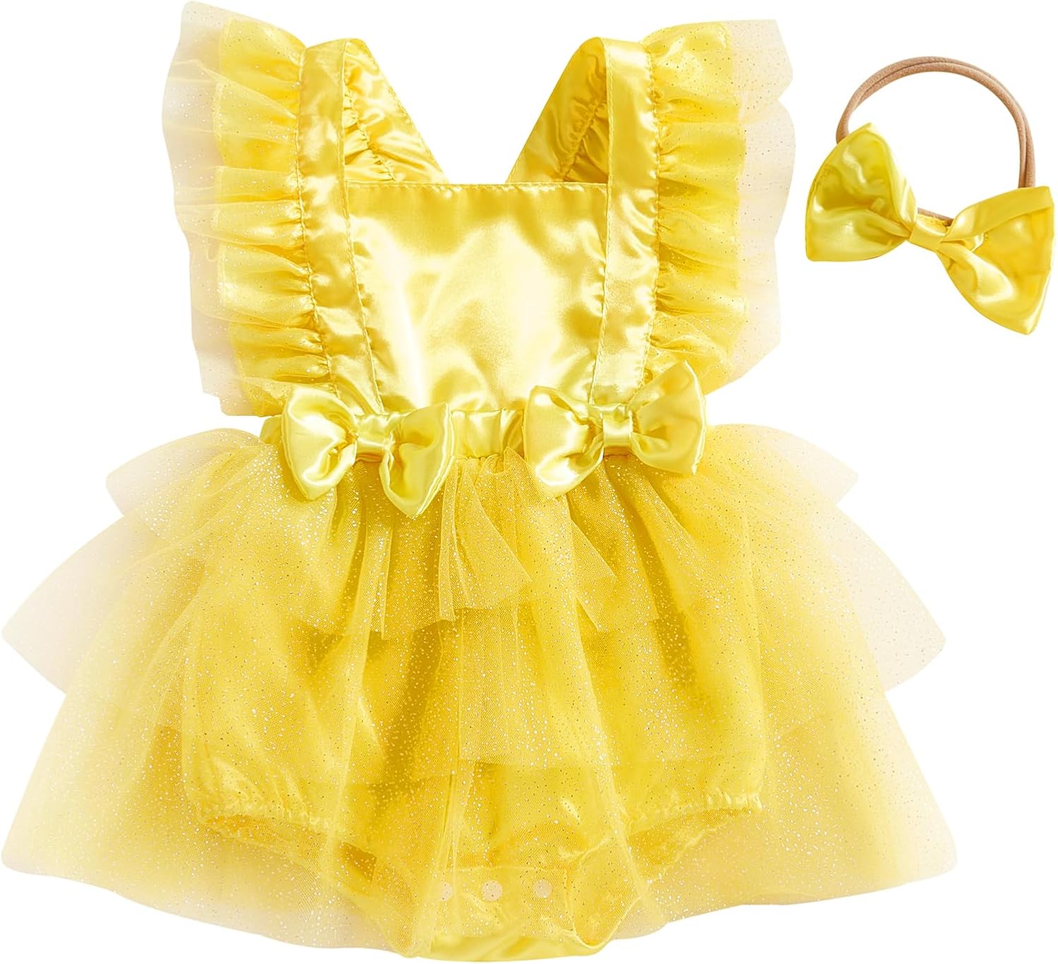 Baby Girl Sleeveless Tulle Dress Romper Ruffle Backless Bow Tutu Bodysuit Newborn Summer Birthday Outfit Clothes