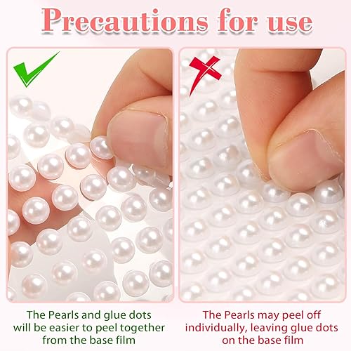 Miniatura 5 de shynek - 1980 calcomanías autoadhesivas de perlas, perlas para el cabello, cara, maquillaje, ojos, uñas, manualidades, varios tamaños (blanco marfil)