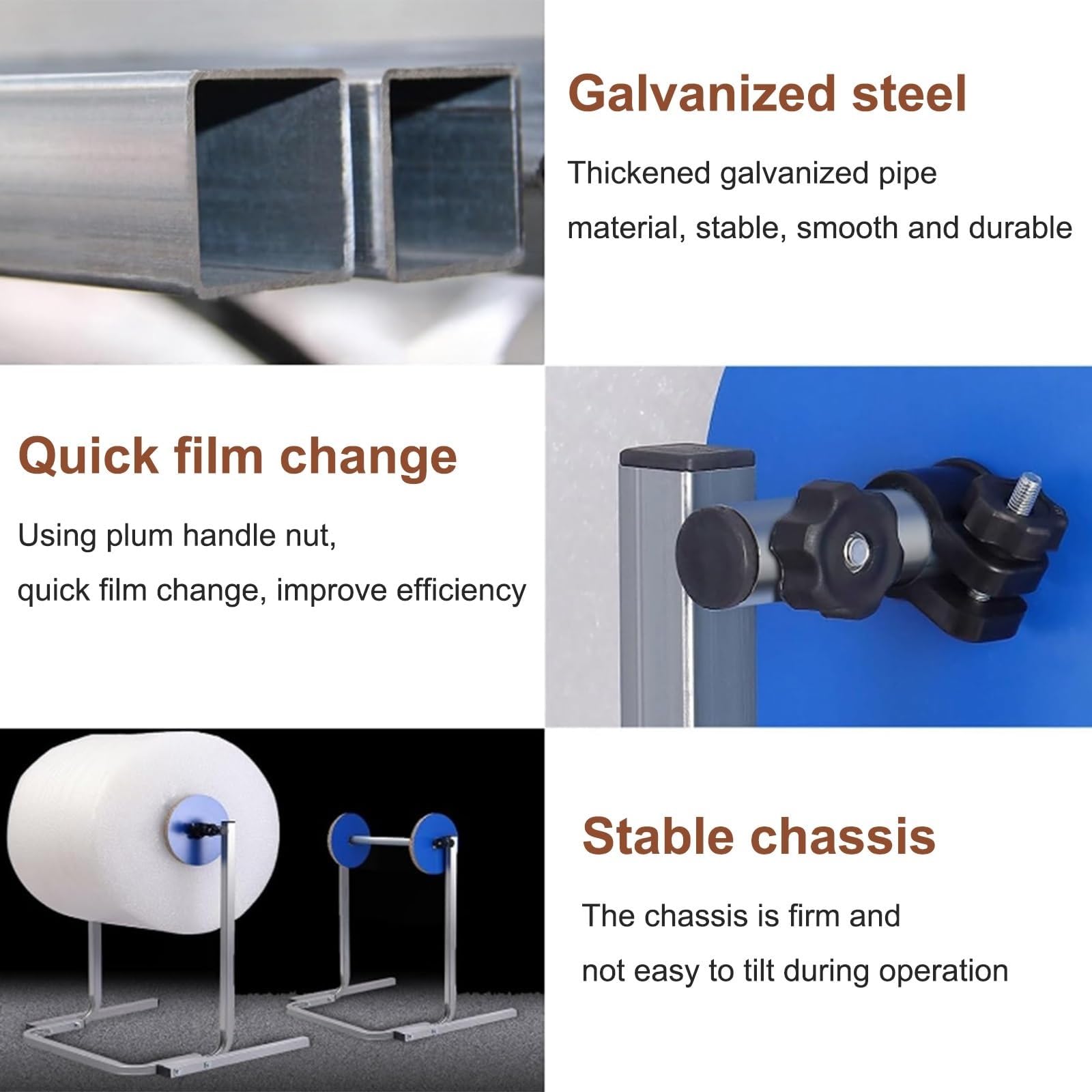 Distributeur de Film à Bulles sur Pied - Support Manuel pour Rouleaux de Film étirable, idéal pour l'emballage, Le déménagement et l'expédition - Plusieurs Tailles Disponibles (50 cm) - Emba
