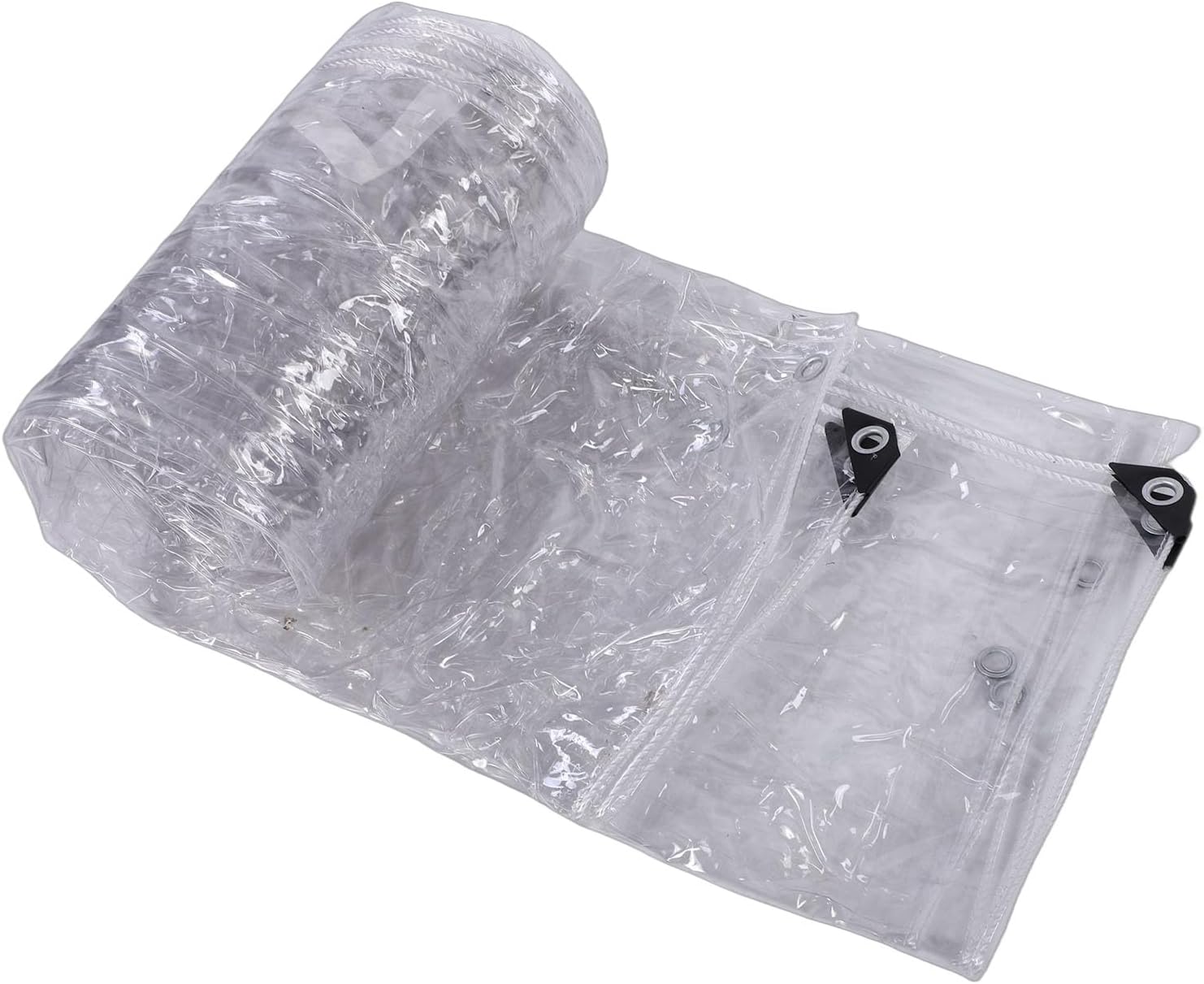 Pssopp Water Proof Clear Tarp, Tarps Layer Windproof Rainproof Tarp for Patio Porch Canopy Greenhouse Water Proof Clear, 9.8x16.4FT PVC Double Tarps Nan