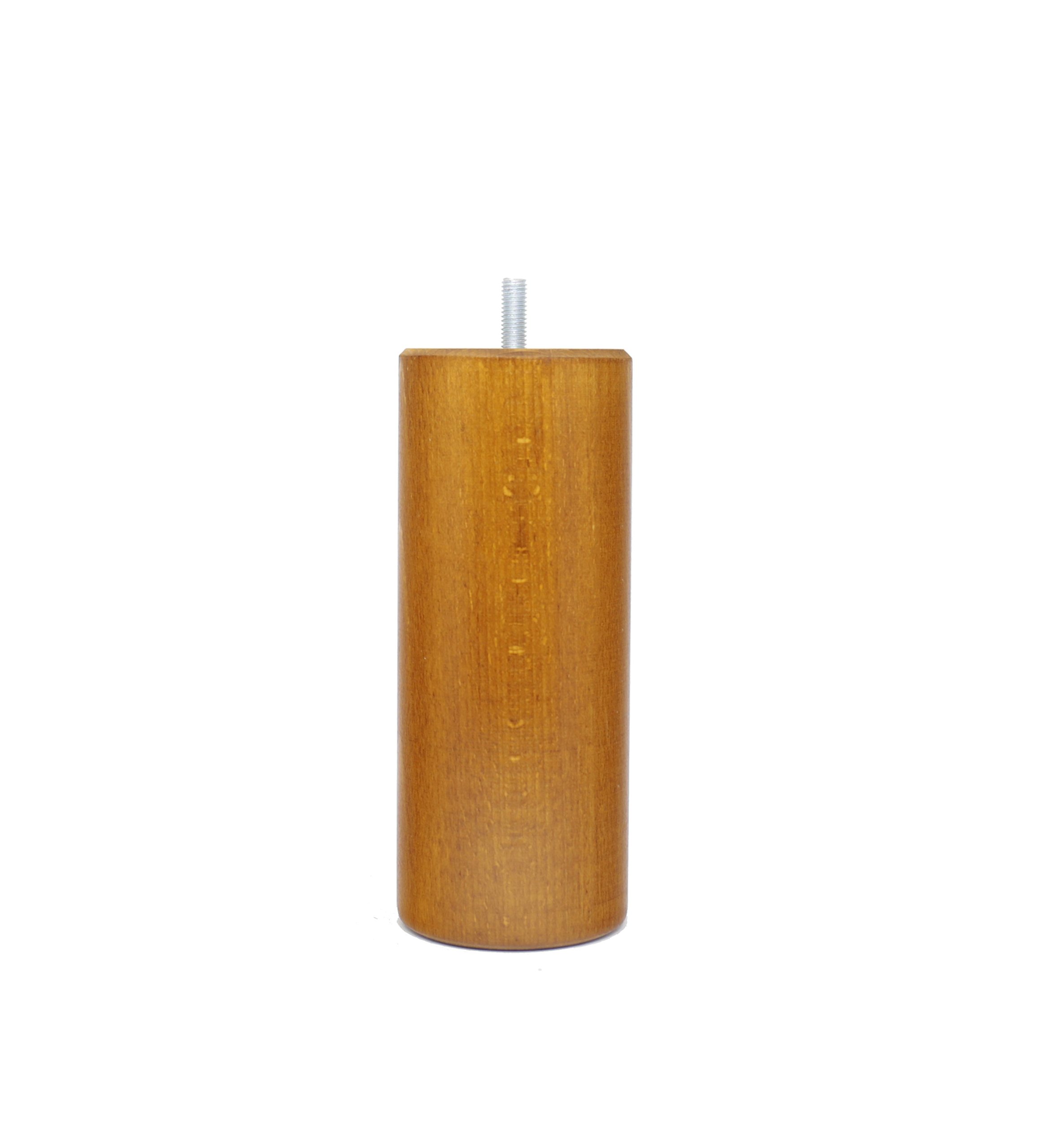 La Fabrique de Pieds – Set of 4 Wooden Bed Legs, Cylinder, Wood, Teinte Merisier, 17 x 7 x 7 cm