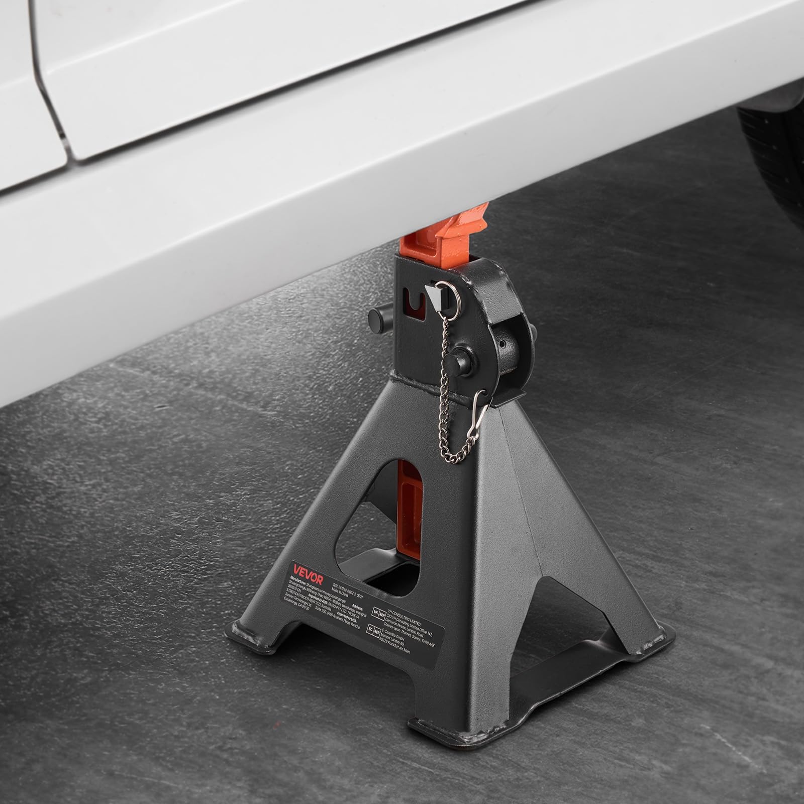 VEVOR Cavalletti di Sollevamento 3 Tonnellate, Altezza Regolabile 275-415 mm, Acciaio Doppio Bloccaggio per Auto SUV