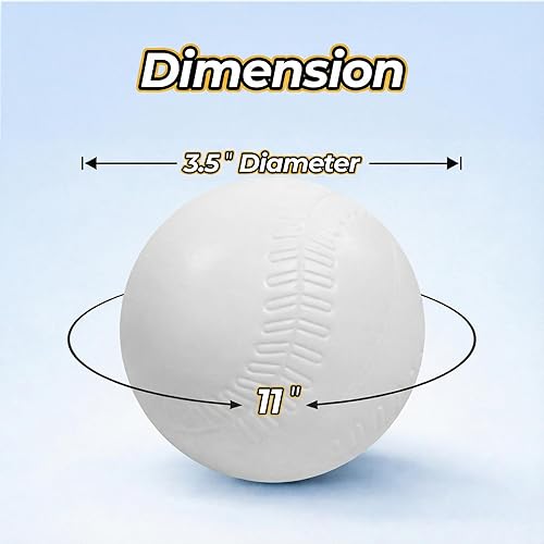 Miniatura 6 de Liberty Imports 12 pelotas de béisbol de repuesto para niños pequeños y niños pequeños, bolas en T de plástico jumbo con bolsa de malla, bolas de