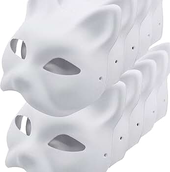 Kids Calico Cat Felt Face Mask - Handmade Dress Up Mask For Pretend Play