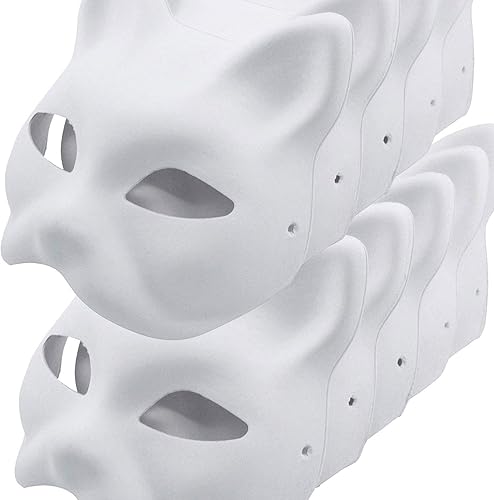 Máscaras de gato  Paquete de 10  Pintura de máscaras para niños  Artes y manualidades para niños - niños o niñas - Halloween  Recuerdo de fiesta