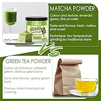 Vista 3 de Colorante alimentario verde para té verde matcha, polvo de té verde natural puro de 7.1 onzas, sin azúcar para café con leche, leche, hornear