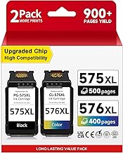 575 576 XL Cartridges Compatible with Original Canon Printer Cartridges 575 576, PG-575/CL-576 XL Ink Cartridges (Black Colour), Printer Ink 575 576 for Pixma TS3550i TS3551i TS3750i TR4750i TR4751