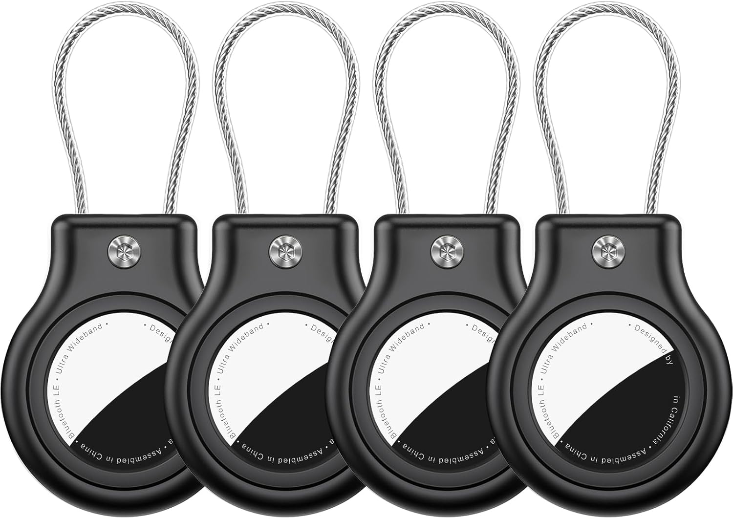 Product image of Waterproof Airtag Holder,4 Pack Airtag Keychain with Secure Lock,Airtags Case for Apple Airtag,Anti-Lost Protective Case Air tag Accessories for GPS Item Finder Tracker Luggage, Bag,Key,Pet,Black