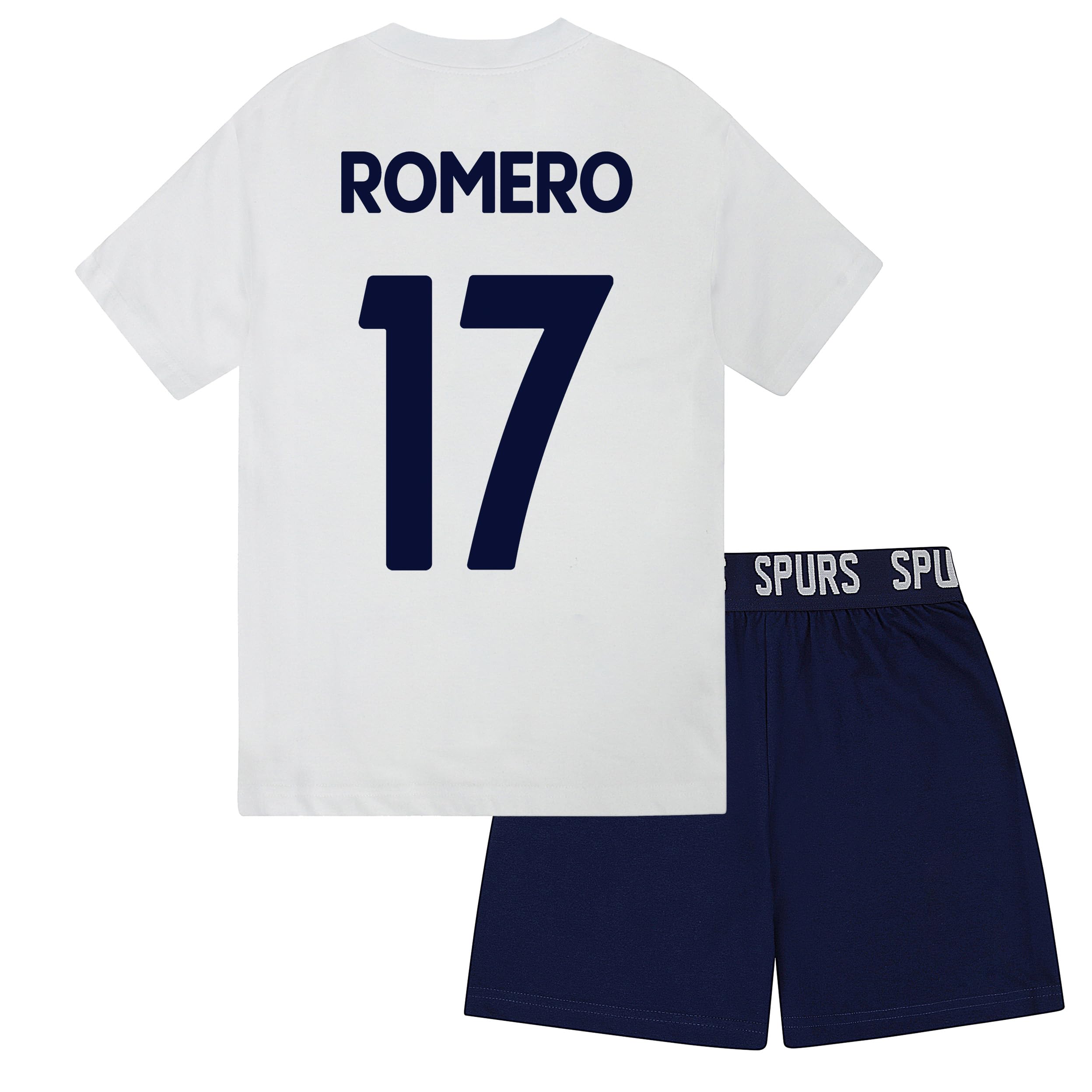 Tottenham Hotspur FC Boys Romero 17 Sublimation Short Pyjamas White 8-9 Years