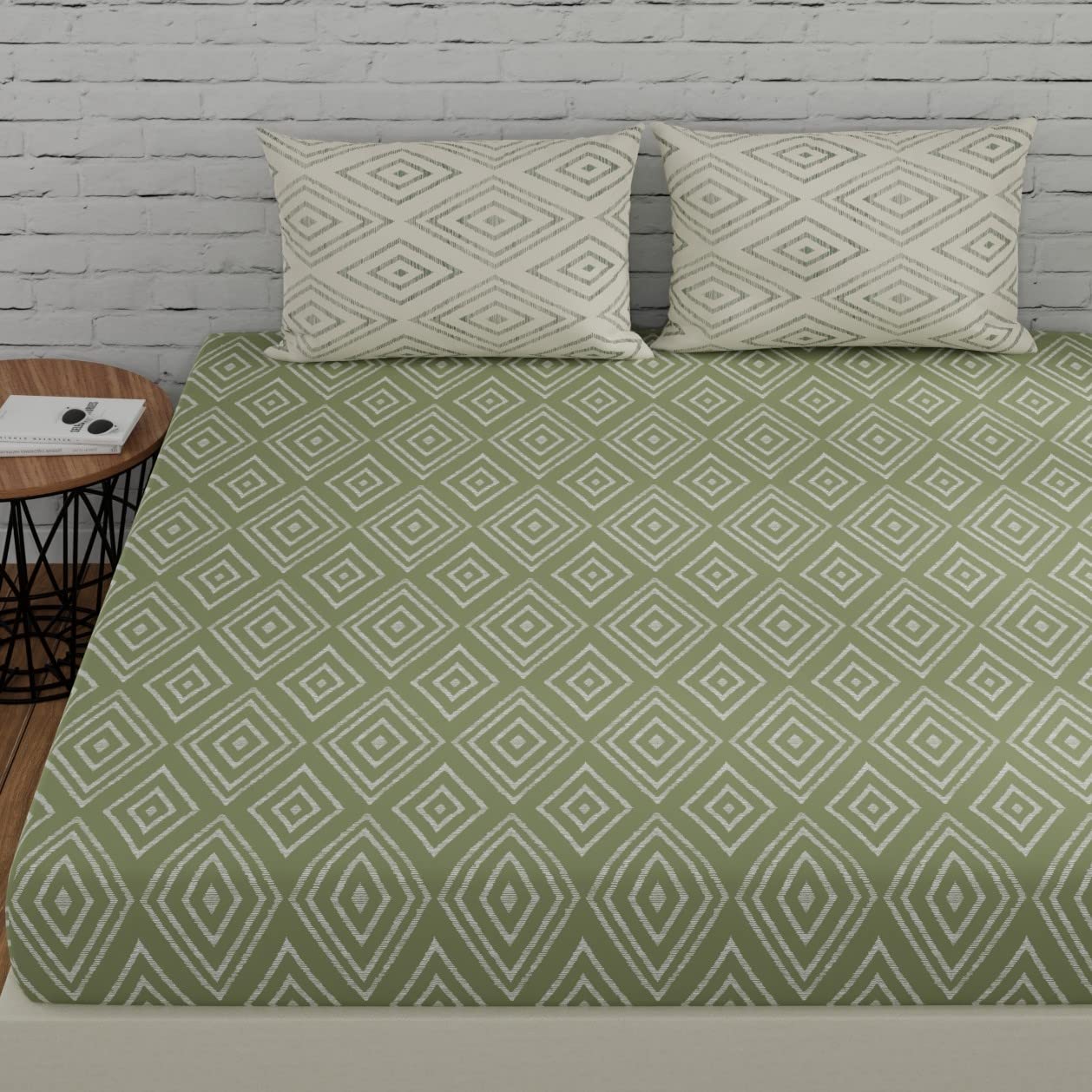 Huesland Cotton Fitted Sheet Set - Sage Green -32