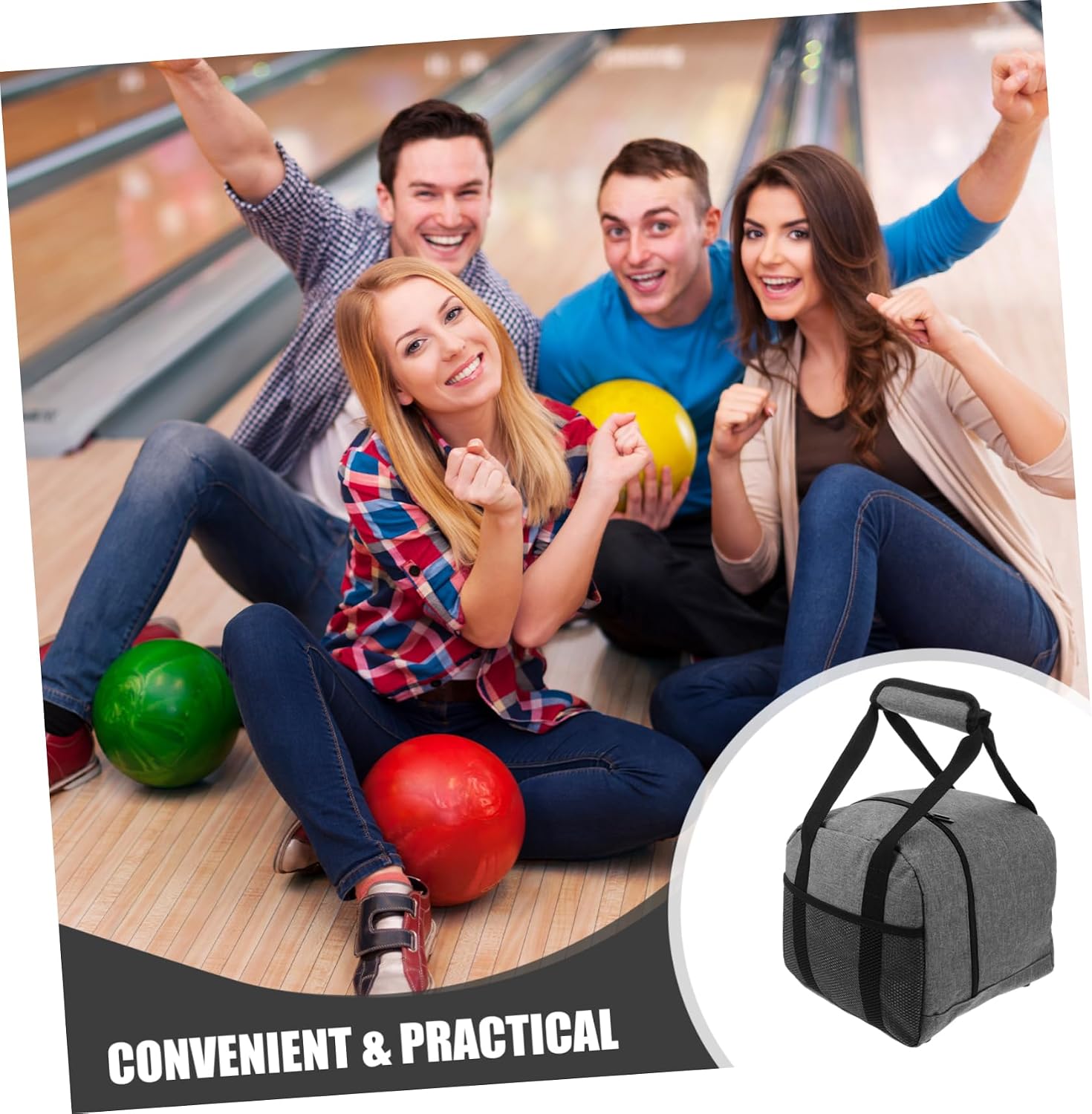 SUPVOX Convenient Bowling Bag Wheels Handheld Storage for Ball Rosin Bag Outdoor Multi-use