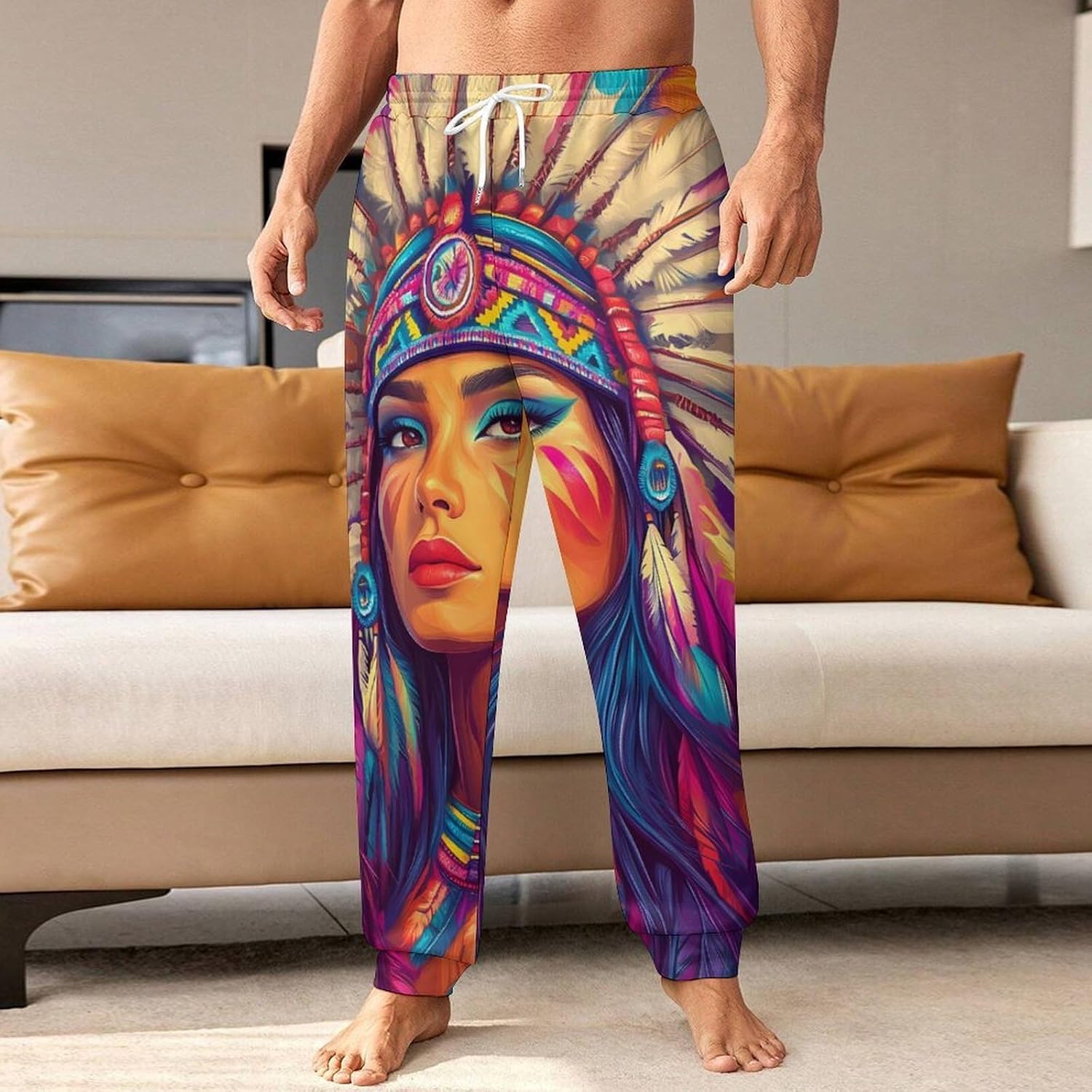 Native Am-erican Indian Woman Men's Pants Athletic Workout Sweatpants Jogger Casual Pant for Sports Home