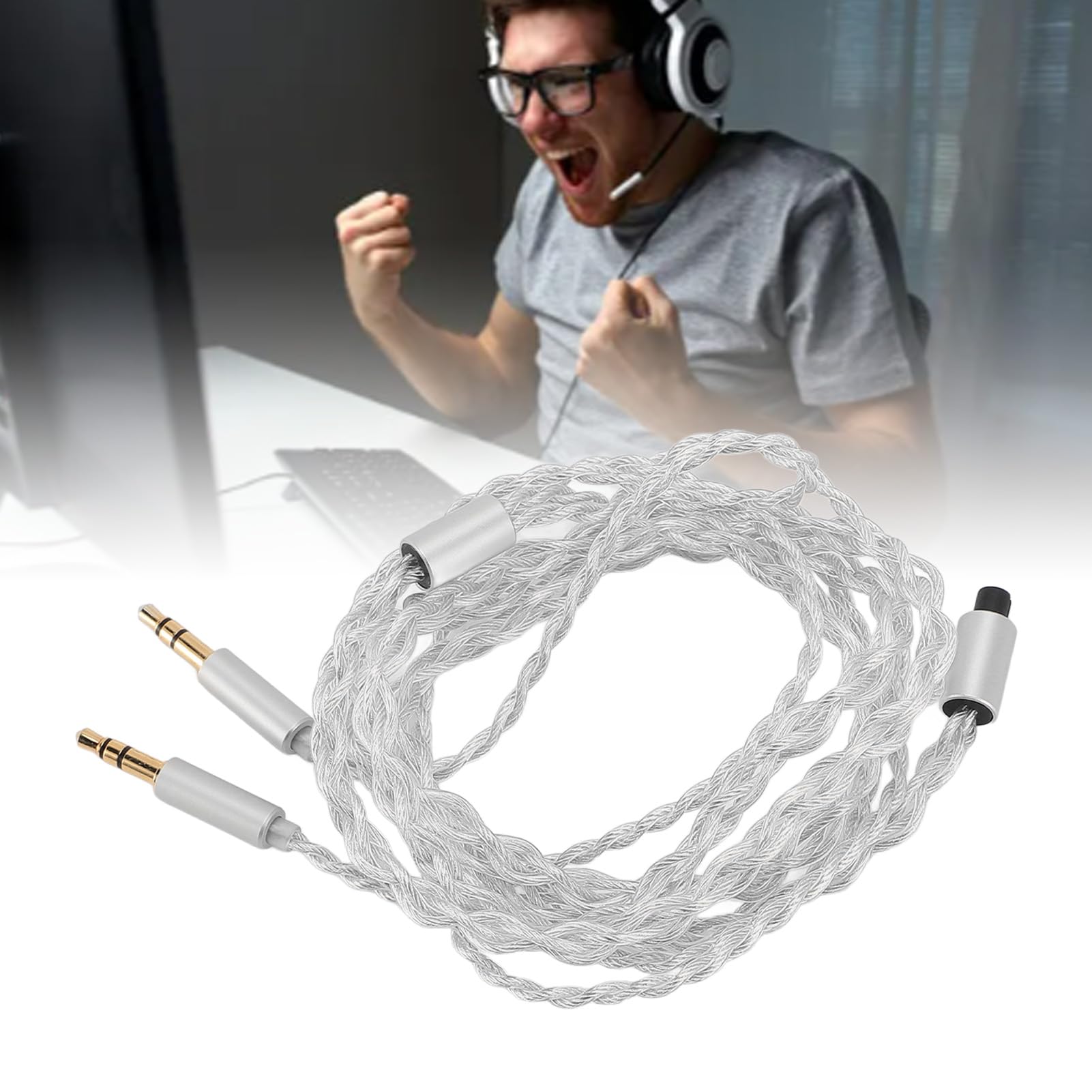 Kopfhörer-Splitter-Kabel, 1,2M, 3,5 Mm Audio-Stereo-Y-Splitter, Aux-Verlängerungskabel, 3,5 Mm Stecker auf 2,5 Mm, 3,5 Mm, 4,4 Mm Buchse, Dual-Kopfhörer-Klinken-Adapter für