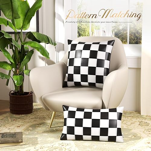 Miniatura 119 de BRAWARM Fundas de almohada de piel sintética de 20 x 20 pulgadas, paquete de 2, fundas de almohada de cuero crema, almohadas decorativas de cuero