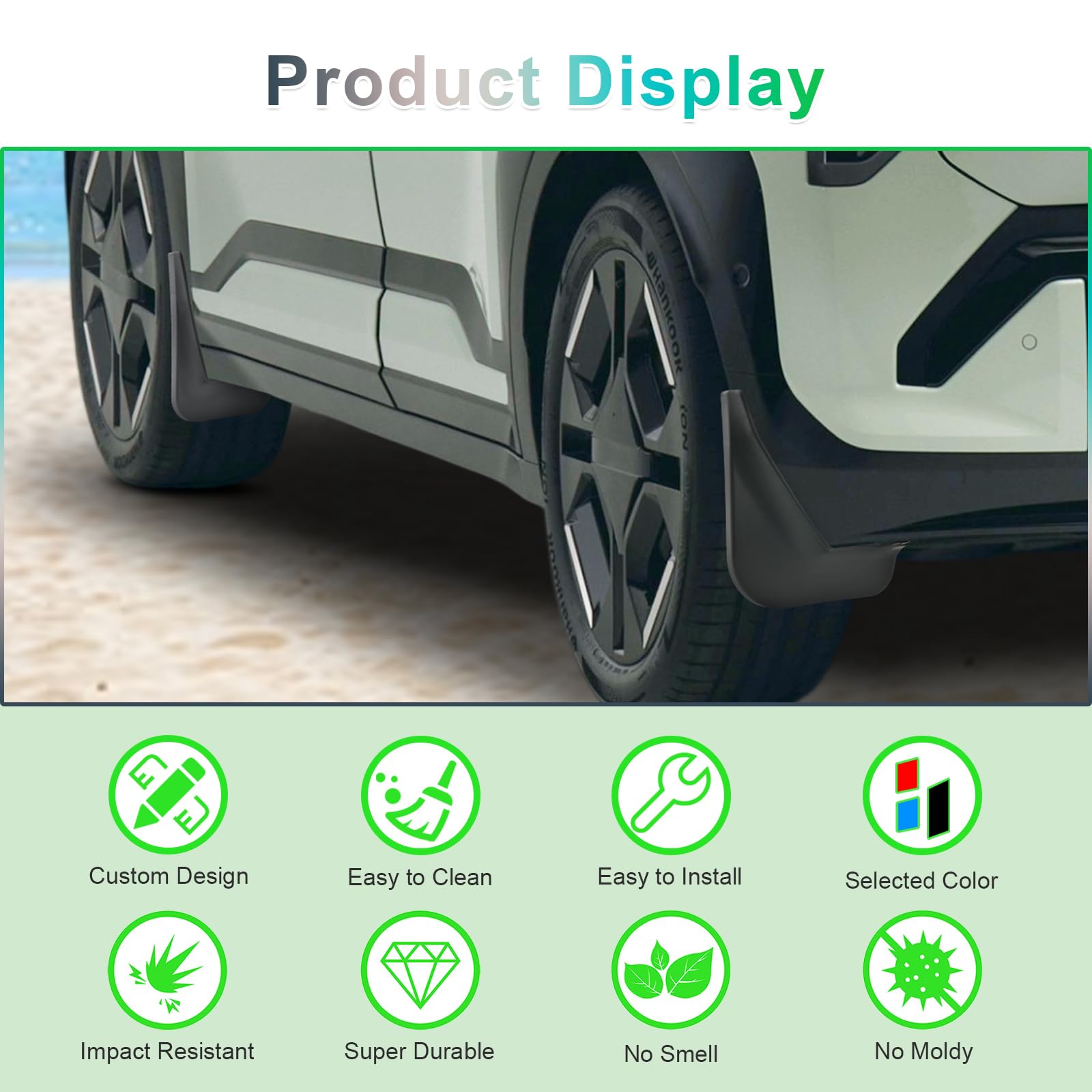 GAFAT Compatibile con parafanghi Kia EV3 2025-2026, GT Line e parafanghi terra, plastica ABS senza foratura (confezione da 4)