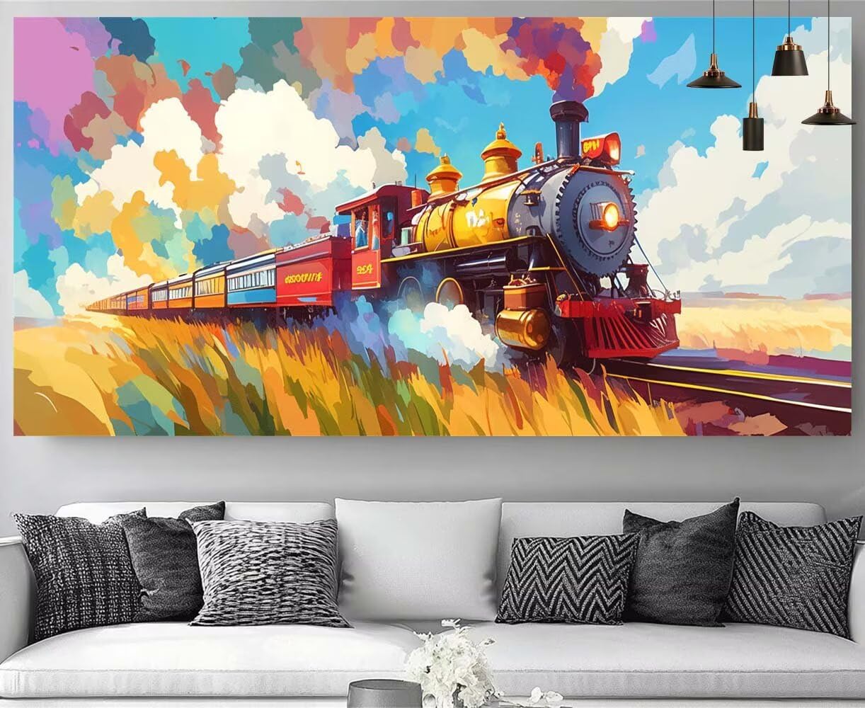 Tableau Strass Diamant Canevas Débutant Train 5D Point de Croix - 8