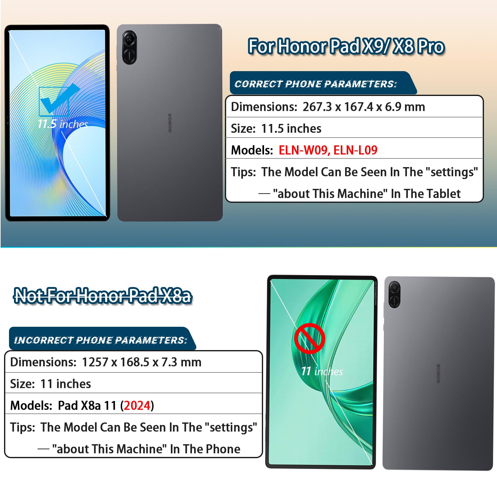 RongZy Schermo di ricambio per Honor Pad X9 (ELN-W09, ELN-L09) / X8 Pro 11,5 pollici LCD Touch Screen Digitizer interno per Honor Pad X9/X8 Pro Display di ricambio con kit di attrezzi (nero)