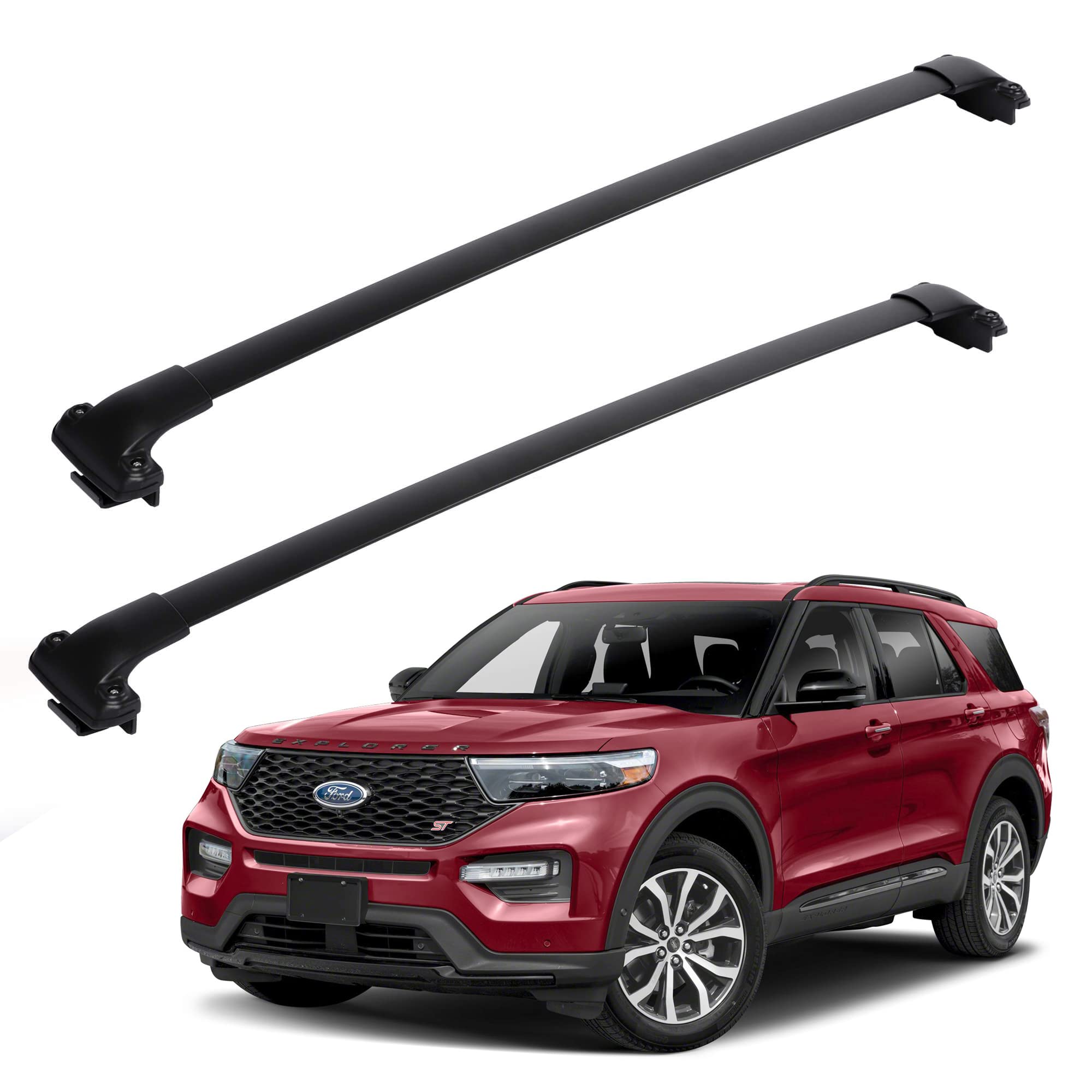 Photo 1 of ASOPARTS Roof Rack Crossbar Fits Ford Explorer 2020 2021 2022 with Side Rails Aluminum Crossbar Roof Rack Accessories Roof Cargo Bag Luggage Rack Canoe Bike