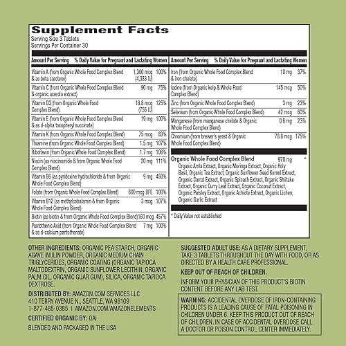 Miniatura 3 de Tienda Elements Alimento integral orgánico prenatal 90 tabletas