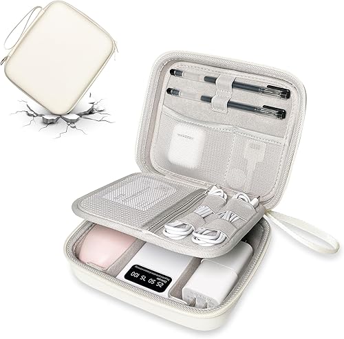 Miniatura 1 de Funda de viaje organizadora electrónica de cable duro, bolsa de tecnología de cable, funda rígida para cargador portátil, banco de energía, mouse y
