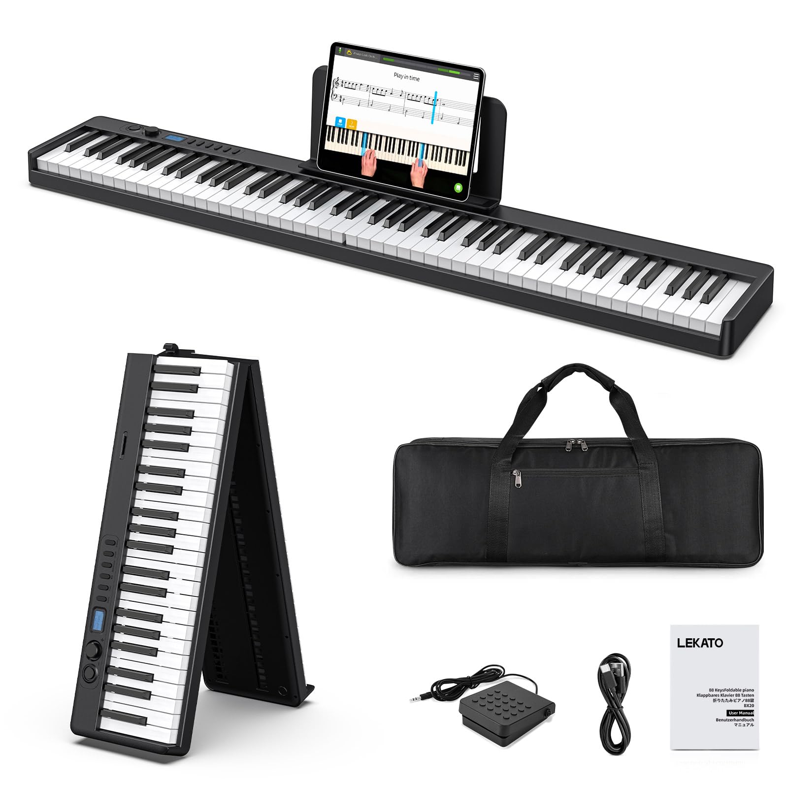 【付属品・箱有り】電子ピアノ 88鍵 Amazon | LEKATOポータブルピアノキーボード 4個のマグネティック