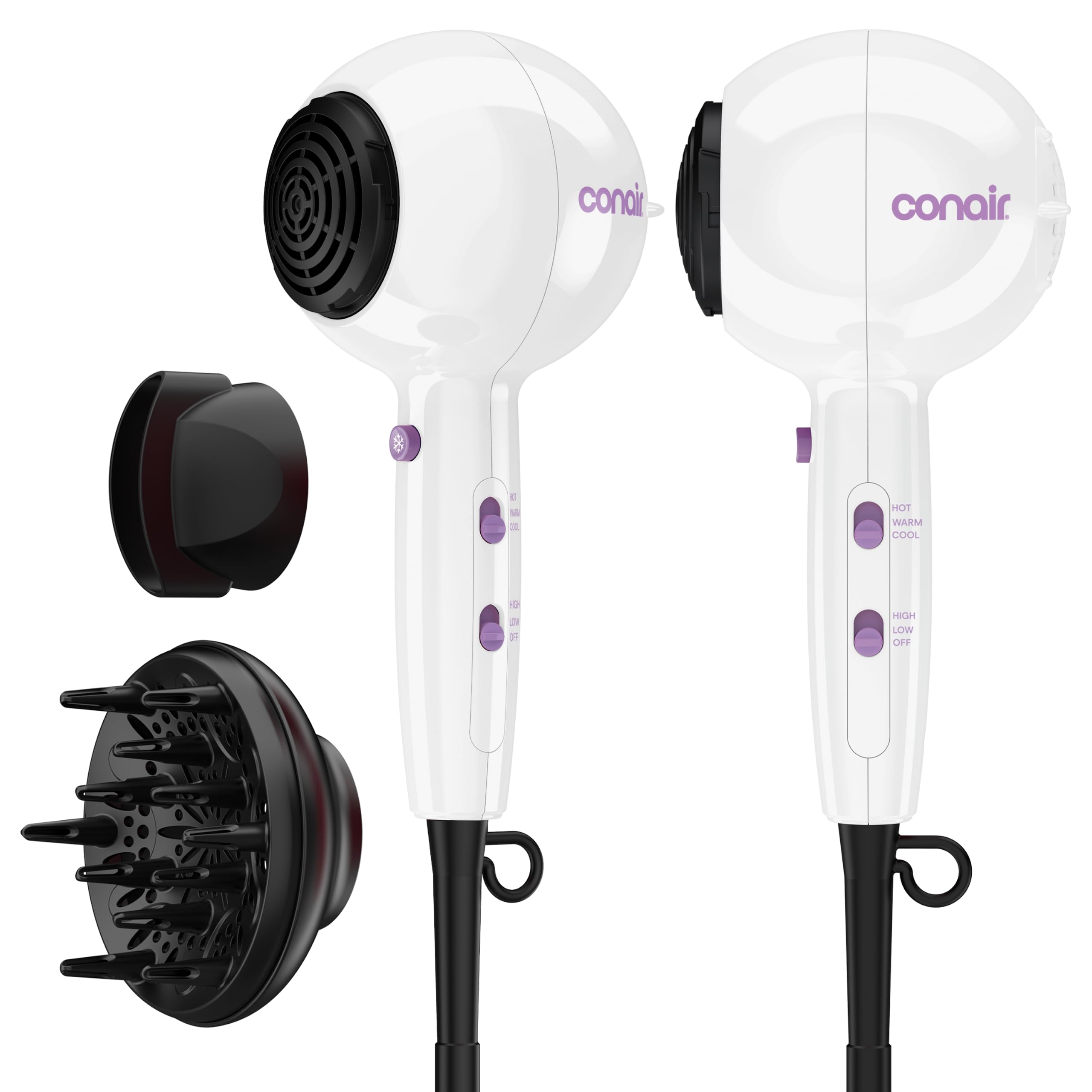 Conair Cake Pop Hair Dryer with Diffuser & Concentrator